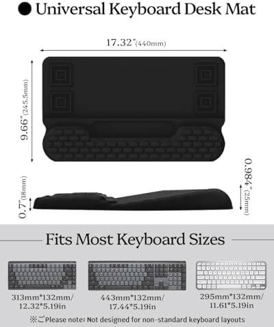 Wrist Rest for Computer Keyboard, 2 in 1 Keyboard Wrist Support Pad, Memory Foam Keyboard Riser Holder Lift Tray with Wrist Pad for Easy Typing for Office Desk, Home, School (Round Black) - Image 4