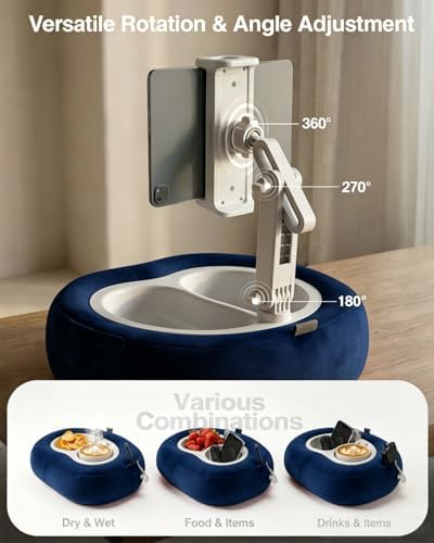 Miledi Tablet Pillow Stand for Bed with 360° Rotating Holder, Blue - Image 5