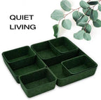 Welaxy 7-Piece Felt Drawer Organizer Bins, Dividers Tray Set, Forest Green - Image 2