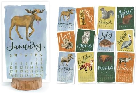 1Canoe2 2027 Mini Desk Calendar, Standing Calendar, National Parks Animals by 1Canoe2