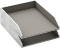 Leather Letter Tray, Thipoten Stackable Desk Organizer Holder for Office Supplies, Paper, File, Magazine, Perfect Office Organization for Desktop (White) by THIPOTEN