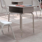 Flash Furniture Billie Student Desk - Gray Granite Open Front School Desk - Silver Metal Frame - 24"W x 18"D Adjustable Height, Durable for School or Remote Learning - Image 2