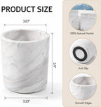 Natural Marble Toothbrush Holder for Bathroom, Stone Pen Cup for Desk - Image 2