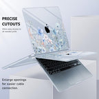 May Chen for MacBook Air 15 inch Case M5 M4 M3 M2 2026 2024-2023, Model A3448 A3241 A3114 A2941, Closes Seamlessly Hard Shell Laptop Cover with Keyboard Cover, Blue Flower P672 - Image 6