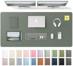 YSAGi Leather Desk Pad Protector, Office Desk Mat, Large Mouse Pad, Non-Slip PU Leather Desk Blotter, Laptop Desk Pad, Waterproof Desk Writing Pad for Office and Home (Dark Green,55" x 24") by YSAGi