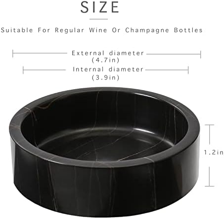 Marble Wine Bottle Coaster Champagne Bottle Absorbent Cork Holder Black - Image 2