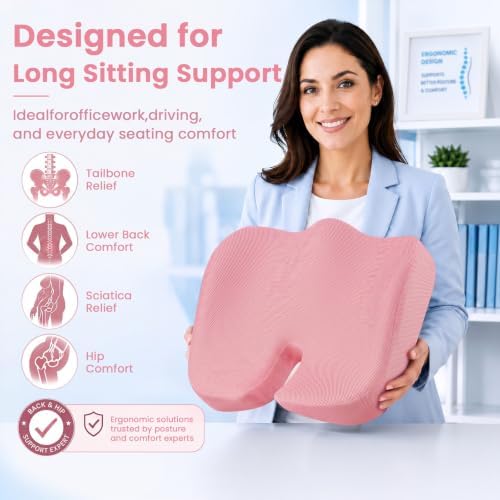 Seat Cushion, XL Large Memory Foam Cushion for /Office Chair/Car/Wheelchair - Image 4