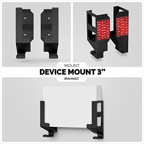 BRAINWAVZ Laptop Wall Mount and Headphone Hanger Holder, Adhesive & Screw-in, 3" Wide for Modem, Router, Mesh, TV Cable Box, Network Switch & More, Black - Image 6