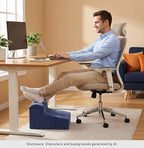 Modern Foam Filled Foot Stool, Soft Lightweight Pouf Ottoman Floor Rest for Living Room, Bedroom, Office Desk, Small Spaces, Blue - Image 4