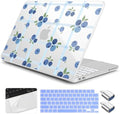 for MacBook Neo 13 inch Case 2026 (Model A3404, A18 Pro) Precision Fit & Scratch Unique Design Hard Shell, Keyboard Cover, Trackpad Protector, 2 OTG Adapter, for Women Cute, Blueberry Grid by Yebiseven