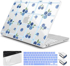 for MacBook Neo 13 inch Case 2026 (Model A3404, A18 Pro) Precision Fit & Scratch Unique Design Hard Shell, Keyboard Cover, Trackpad Protector, 2 OTG Adapter, for Women Cute, Blueberry Grid by Yebiseven