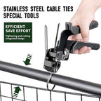 Cable Tie Gun Kit, 200 Black 304 Stainless Steel Ties, 11.8 Inch - Image 2