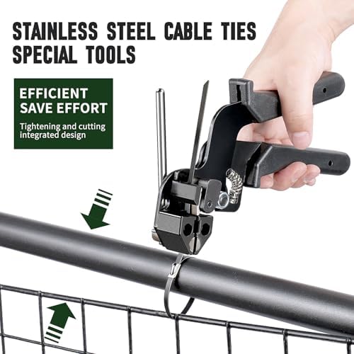 Cable Tie Gun Kit, 200 Black 304 Stainless Steel Ties, 11.8 Inch - Image 2