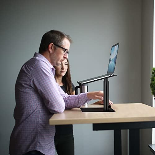 BESIGN LSX6 Computer Holder Stand, Ergonomic Adjustable Notebook Riser for Standing Work, Compatible with Air, Pro, Dell, HP, Lenovo More 10-14" Laptops, Black - Image 7
