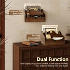 Rebee Vision Mail Organizer for Desk with 4-Slot Letter Home Decor, Brown - Image 4