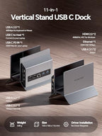 USB C Docking Station Dual Monitor 4K@60Hz, Laptop Dock with Vertical Stand - Image 3