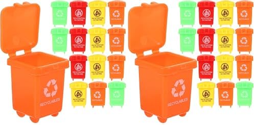 jojofuny 1.7x1.2 Inch Mini Trash Cans Toy, 20pcs Tiny Garbage Can Garbage Classification Toys for Pencil Cup Desktop Organizer Trash Truck Party Supplies (Pack of 2) by jojofuny