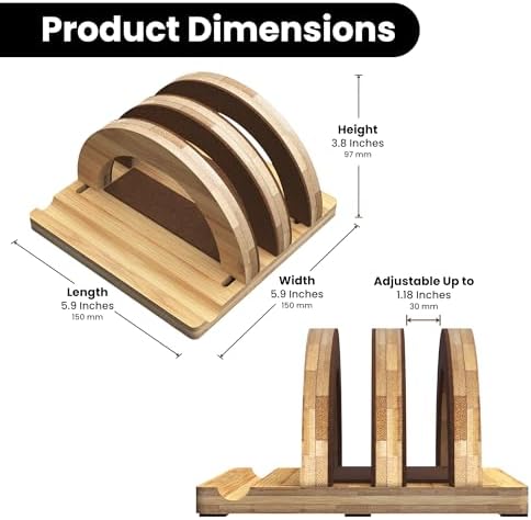Kothar Premium Wood Vertical Laptop Stand - Adjustable Dual Slot Bamboo Holder for MacBook, Dell, HP, and More | Space-Saving Desktop Organizer | Eco-Friendly, Sleek & Durable Design - Image 2