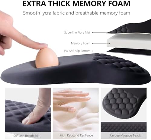 Ergonomic Mouse Pad Wrist Support, 2 in 1 Keyboard Wrist Rest Set - Image 3