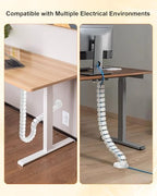 Under Desk Cable Management Spine, Magnetic Wire Organizer White - Image 7