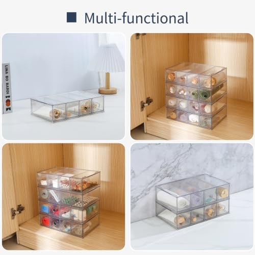 2-Piece Acrylic 8-Drawer Desktop Stacking Organizer - Image 4