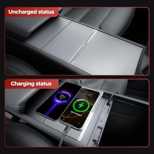 USB Hub for Tesla Model Y Juniper Accessories 2026 & Model 3 Highland 2025 Accessories, Hidden Console Phone Charger Hub, Center Console Interior (2-Type C for ModelY/3 Juniper&Highland) - Image 5