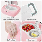 Tablet Pillow Stand, Adjustable Kindle Holder with 2 Snack Bowls, 360° Adjustable iPad Stand for Bed with 4.7''-13'' iPad, Kindle, Phone, Gift for Reading Accessories on Bed, Sofa, Pink - Image 5