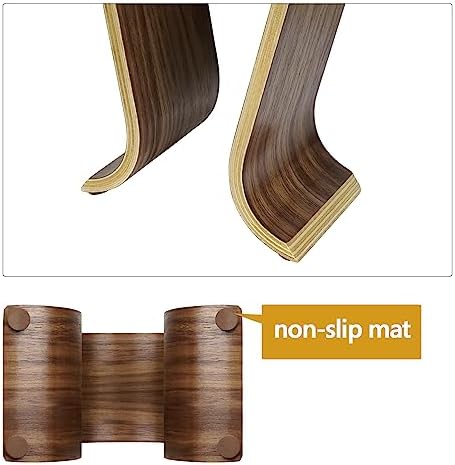 Linkidea Wooden Headphone Stand, Omega Headset Holder Desk Display Hanger for Over-Ear Gaming Headphones Compatible with Audio-Technica, Bose, AKG, Sennheiser, Beats, Sony - Image 3