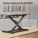 SANODESK 40" Standing Desk Converter, Effortless Lift Sit-Stand Desk Riser for Dual Monitors, Large Ergonomic Computer Workstation Tabletop, Rustic Brown - Image 3