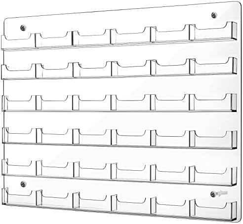 Lincia Acrylic Business Card Holder Wall Mount, 36 Pocket, 19.69''x21.38'' by Lincia