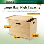 BAMOTTO CRAFTBAMBOO Large Lidded Bamboo Storage Bin 14.6”x10.2”x9.6” - Image 2