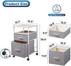 DEVAISE 2 Drawer Mobile File Cabinet, Fabric Vertical Filing Cabinet - Image 3