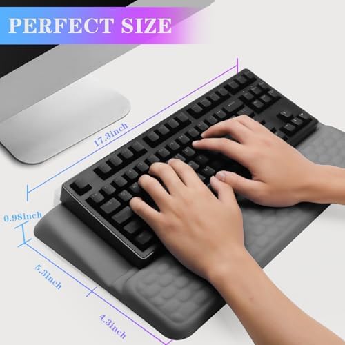 Computer Keyboard Stand with Wrist Rest, Ergonomic Tilted Keyboard Holder - Keyboard Riser with Wrist Pad - Keyboard Tray Support for Office Home - Gray - Image 6