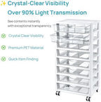 Vtopmart 8 Tier Rolling Cart with Drawers, Clear Plastic - Image 2