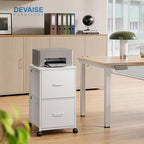 DEVAISE 2 Drawer Mobile File Cabinet with Open Storage Shelf - Image 2