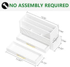 Bamboo Mail Organizer Countertop Pen Holder Wooden Desktop Storage Drawers - Image 6
