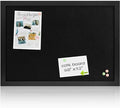 Black Cork Board Bulletin Board with Linen, Wood Framed 48" x 32" Corkboard, Office Board for Wall Decor, Wall Mounted Pin Board Picture Board with 20 Pushpins for School, Home & Office by Justdowhatyouwanttodo