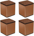 uxcell 4Pcs Self-Adhesive Furniture Risers, 2.36"x2.68" Square Heavy Duty Bed Lift Supports, Carbon Steel Table Sofa Risers with Felt Pads for Chair, Table, Sofa Legs, Leveling, Brown by uxcell