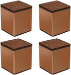 uxcell 4Pcs Self-Adhesive Furniture Risers, 2.36"x2.68" Square Heavy Duty Bed Lift Supports, Carbon Steel Table Sofa Risers with Felt Pads for Chair, Table, Sofa Legs, Leveling, Brown by uxcell