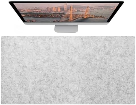 Large Felt Desk Pad Mat Non-Slip Desktop Protector, Table Accessories for Home and Office(Light Gray,55.1"x23.6") by Unknown
