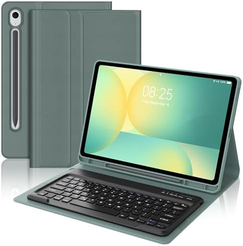 Keyboard Case for Samsung Galaxy Tab S10 FE+ Plus 13.1'' 2025, Detachable Galaxy Tablet S10FE+ Case with Keyboard 13.1inch, Protective Cover with S Pen Holder for Samsung Tab S10FE Plus Keypad, Green by SENGBIRCH