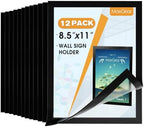 MaxGear Magnetic Sign Holder 8.5 x 11 Magnetic Paper Holder, 12 Pack by MaxGear
