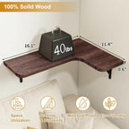 Fixwal Conner Shelves Wall Mounted for Decor, Walnut Brown Set of 5 - Image 3