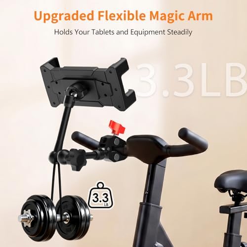 Portable Tablet Stand for Desk, 360° Adjustable iPad Holder for Bed, Metal Desk Clamp with Sturdy Aluminum Tablet Arm Mount for 4.7"-13.5" Kindle,iPad Pro/Air/Mini, iPhone,for Kitchen,Work,Video Call - Image 4