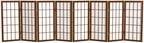Red Lantern 26.5 in. Short Desktop Window Pane Shoji Screen - Walnut - 8 Panels by RedLantern