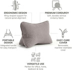 Pat. Pend. Corduroy Lumbar Support Pillow for Watching TV, Reading & Gaming, Triangle Cushion for Sofa, Armchair, Couch or Bed, Removable Washable Cover, Light Gray - Image 3
