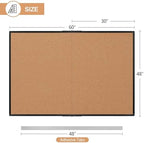 Extra Large Cork Bulletin Board 60" X 48", Foldable Notice Pin Board for Wall, Black Aluminum Framed 5'x4' Corkboard, Wall Mounted Noticeboard with 36 Push Pins for School, Home & Office - Image 3