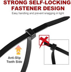 Zip Ties, RAZCC 1200pcs Black Cable Zip Ties 12 Inch, Heavy Duty Plastic Wire Ties with 70lb Tensile Strength, Self-Locking Black Nylon Tie Wraps for Indoor and Outdoor - Image 5