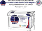 Marketing Holders 2 Pack Magnetic Outdoor Business Card Holder Metal Mount Mobile Marketing with Hinged Lid and Take One Sticker Clear Acrylic Card Box - Image 2