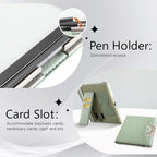 E NET-CASE Case for Kindle Scribe 10.2 inch(2024/2022 Release),Premium PU Leather with Card Slot and Pen Holder and Auto Sleep/Wake,Shoulder Strap Cover for 10.2" Kindle (Light Green) - Image 6